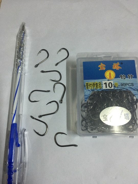 Lưỡi câu cá -  100 pcs lưỡi câu có khuy tròn size 10 (Blue)