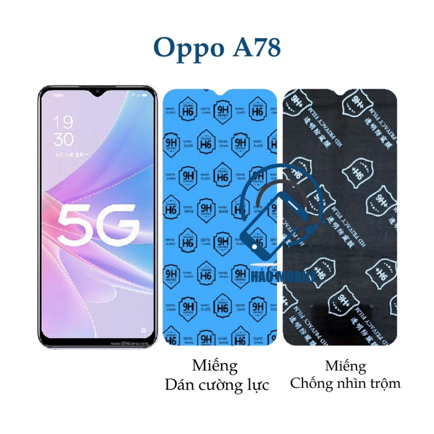 Dán cường lực dẻo nano Oppo A78 trong suốt và chống nhìn trộm