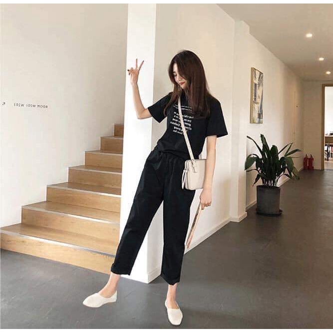 Quần baggy kaki tự sắn ống