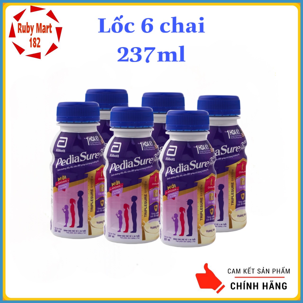 Lốc 6 Chai Sữa Pediasure pha sẵn 237ml Vani