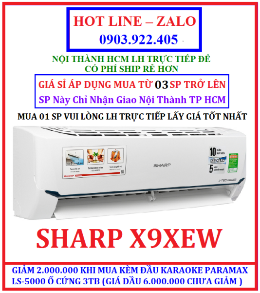 GIÁ SỈ Máy lạnh Sharp Inverter 1 HP AH-X9XEW (AH-X9VEW) HÀNG CHÍNH HÃNG MỚI 100% , BẢO HÀNH CHÍNH HÃNG