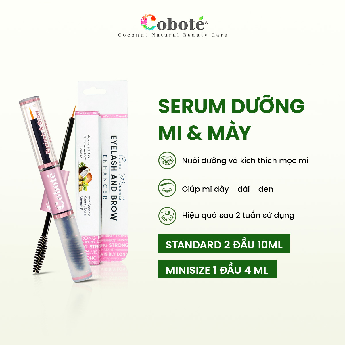 Serum dưỡng dài mi & mày Coboté 4ml & 10ml