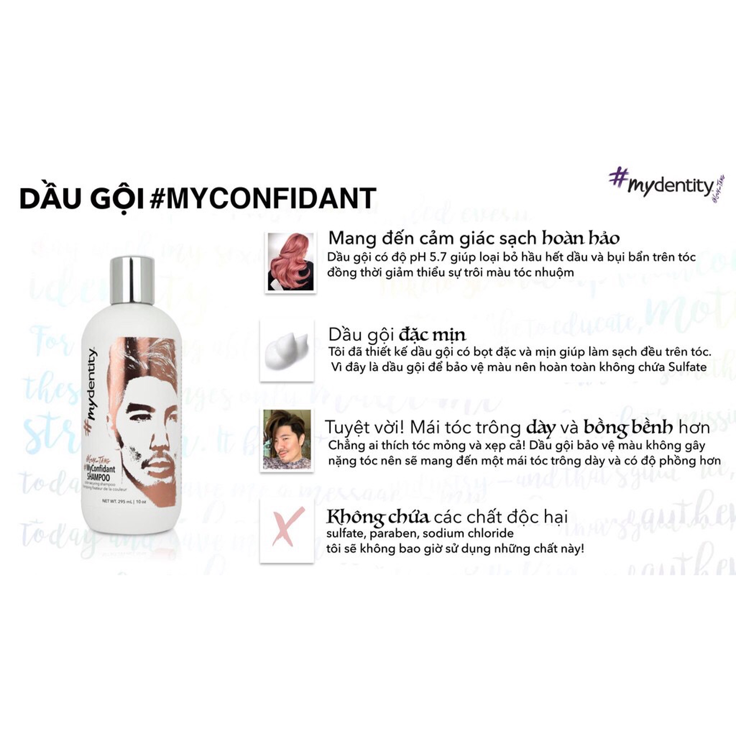 [HCM]Dầu gội xả chăm sóc tóc màu MYCONFIDANT MyDentity 1000mlx2