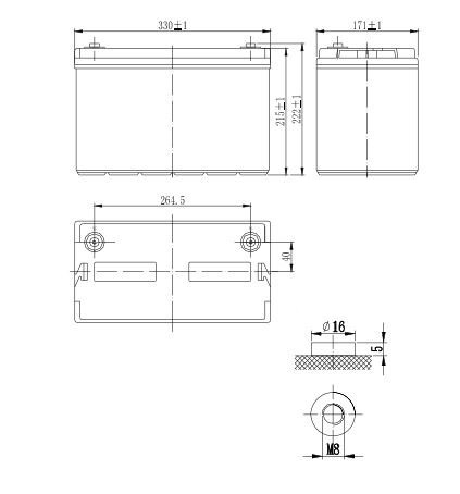 Ắc quy Vision 12V 100Ah 6FM100E-X - (PDC-TECH)