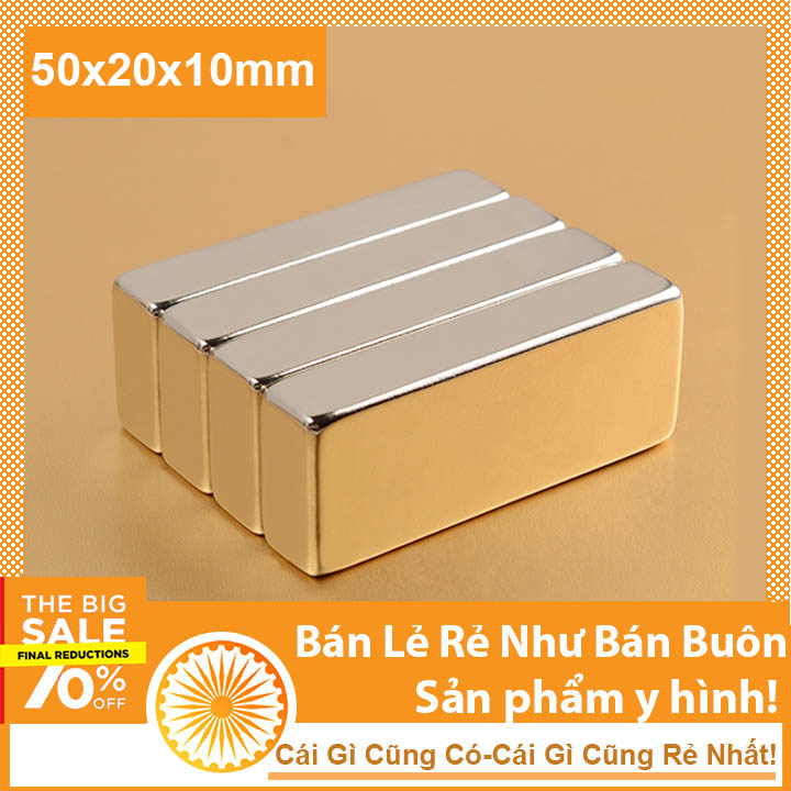 Nam châm đất hiếm 50x20x10mm lực từ siêu mạnh