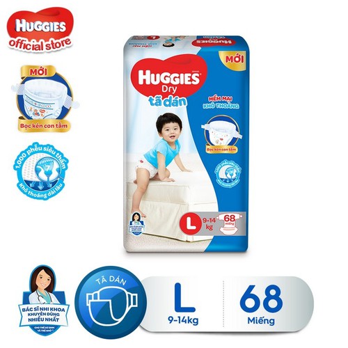 TÃ DÁN HUGGIES SIZE M76, L68, XL62, XXL56 MIẾNG