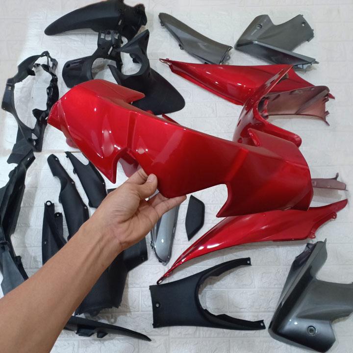 [TẶNG TEM] Bộ dàn áo nhựa nguyên sinh ABS dành cho xe wave S110 màu đỏ đen siêu bền đẹp - có TẶNG BỘ TEM XE cao cấp.