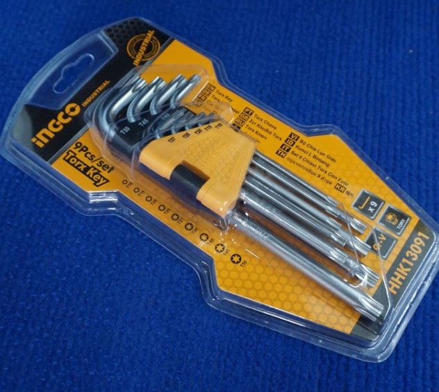 Bộ lục giác bông dài 9 cây INGCO HHK13091