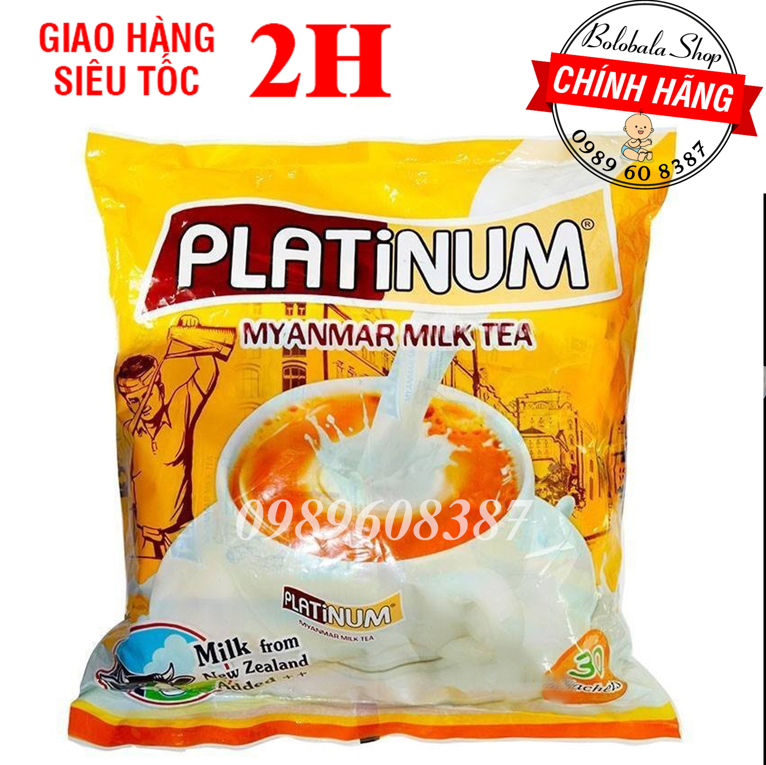 Trà sữa Platinum Myanmar Milk Tea 630gram (30 gói 21g)