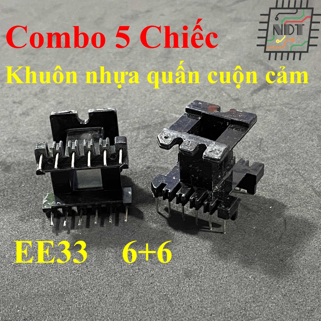 Combo 5 Chiếc Khuôn Nhựa Biến Áp Xung EE33 6+6 (Dùng Quấn Cuộn Cảm)