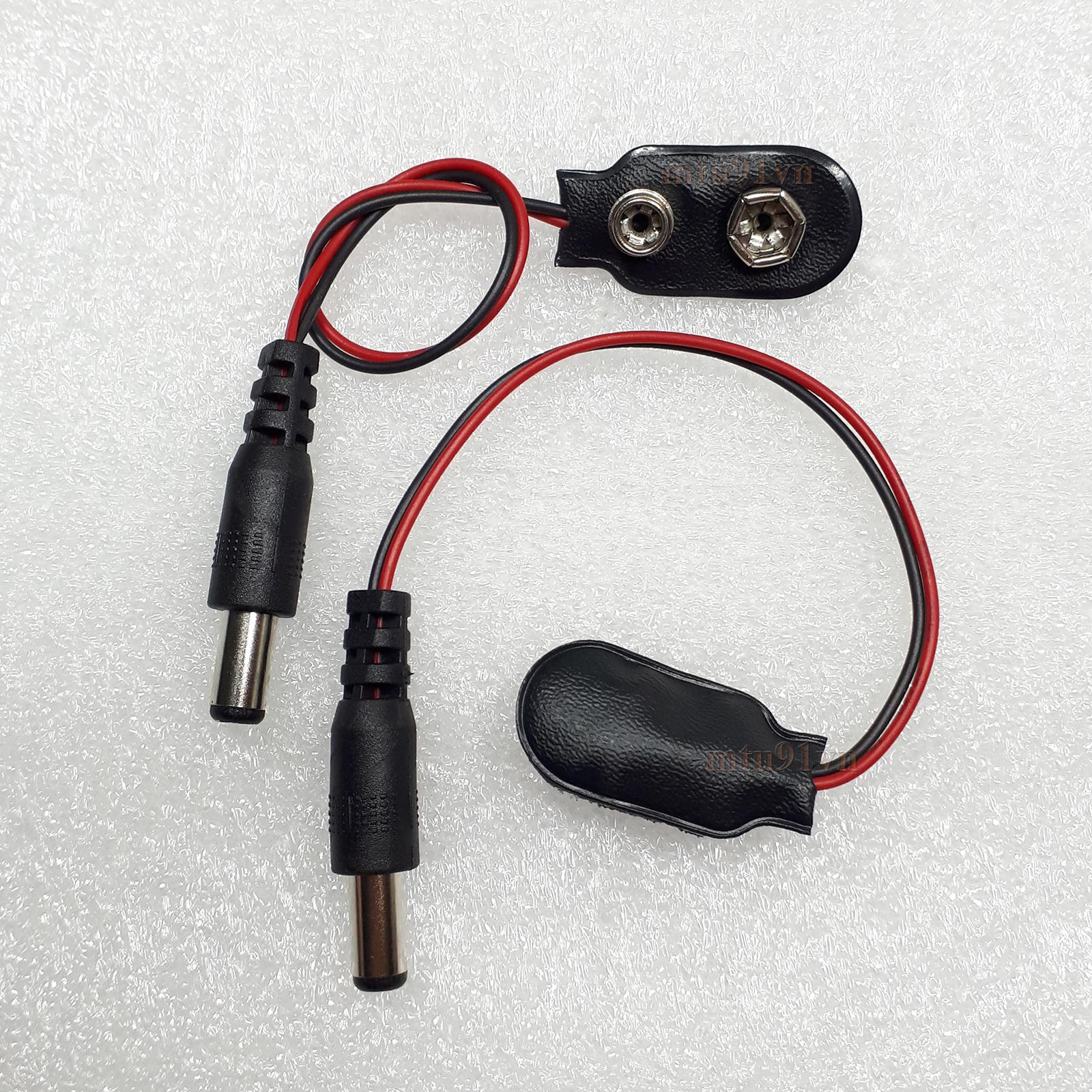 Bộ 2 Đế Pin 9V sang Jack DC 5.5x2.1mm (Jack nguồn cho Arduino)