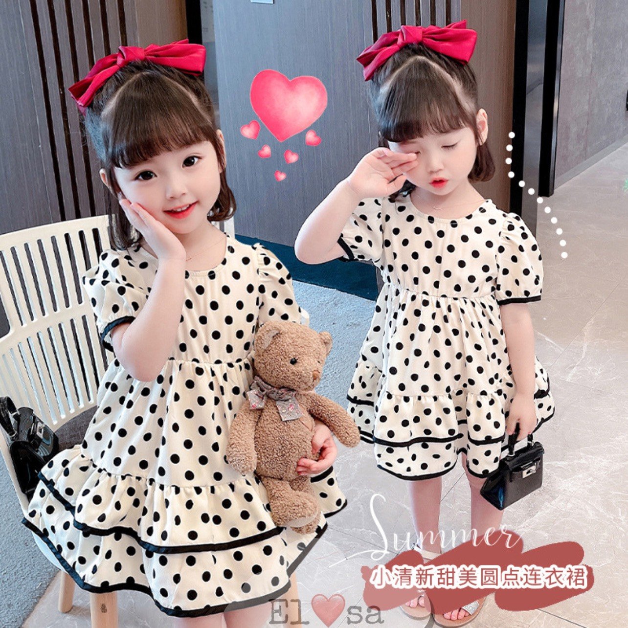 Váy bé gái 🎈 🎈 🎈 váy chấm bi bánh bèo cho bé gái từ 9-20kg 🎈 🎈 🎈