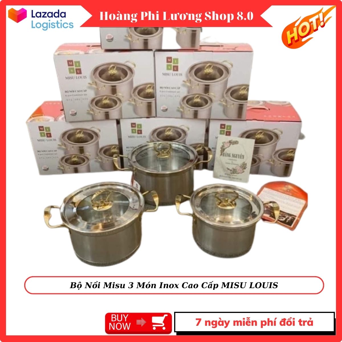 High quality 3-bottom stainless steel pot, misu louis pot set. Misu 3-Piece High-grade Stainless Steel Pot Set MISU LOUIS - set of 3 stainless steel pots, high-grade stainless steel pot set