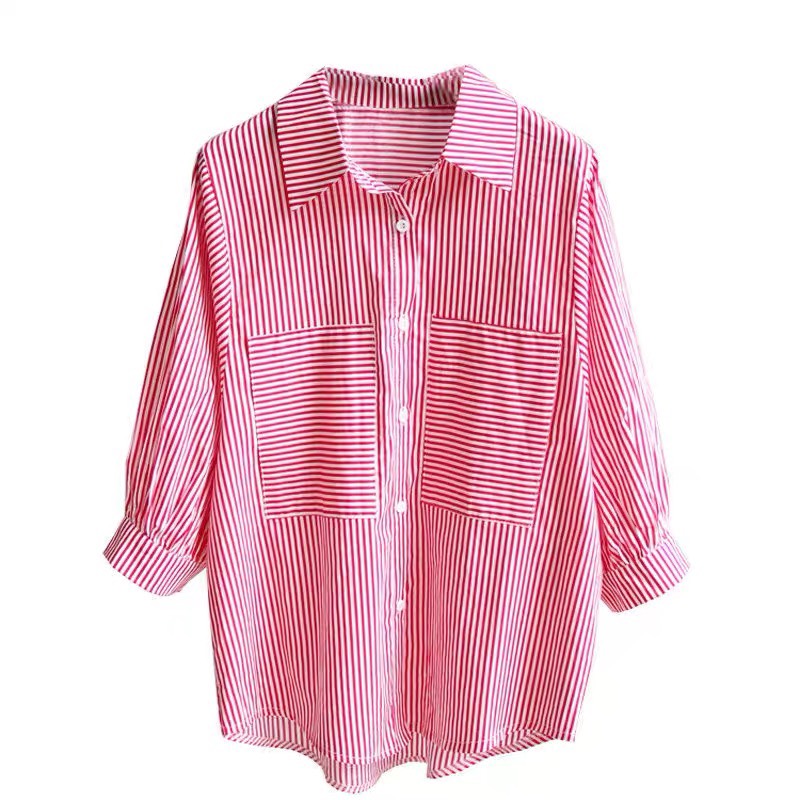 MẪU HOT SIÊU PHẨM TRÌNH LÀNG ÁO SƠ MI SỌC NỮ DÁNG THỤNG SANG CHẢNH ĐI LÀM CÔNG SỞ BAO XINH LỊCH SỰ SANG CHẢNH