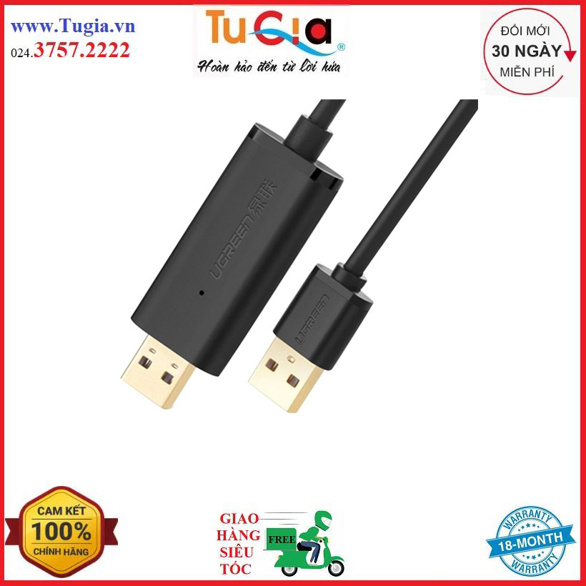 Cáp Data Link USB 2.0 cao cấp dài 2m Ugreen 20233 (2m) - Hàng Chính Hãng