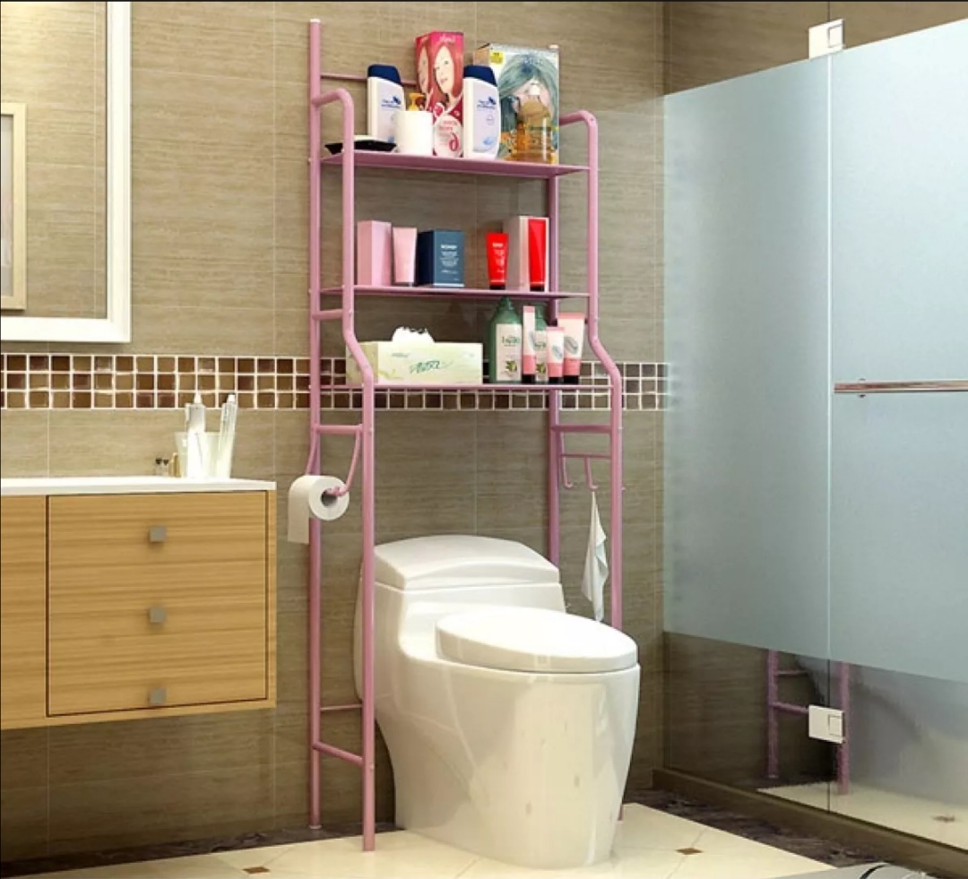 Kệ sau bệ vệ sinh, toilet. Kệ nhà tắm 3 tầng thông minh. Kích thước 165x55x25cm. Sang trọng, tiết kiệm không gian (MI190)