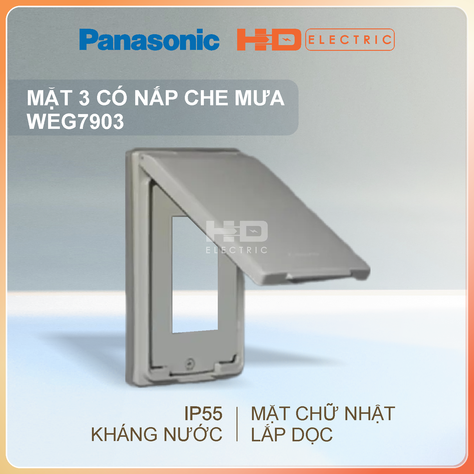 Mặt có nắp che cho 1 2 3 thiết bị Panasonic WEG7901 WEG7902 WEG7903 lắp dọc