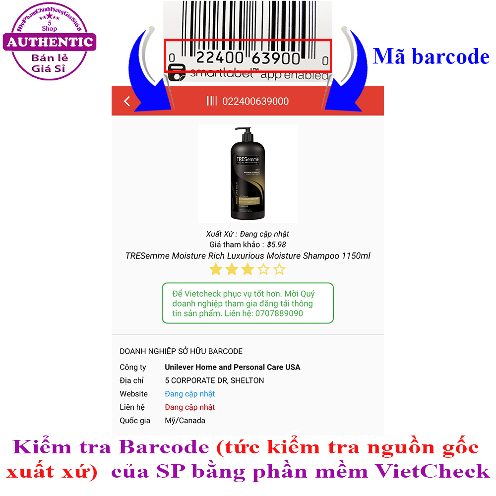 DẦU GỘI TRESEMME PHỤC HỒI TÓC HƯ TỔN LUXURIOUS MOISTURE