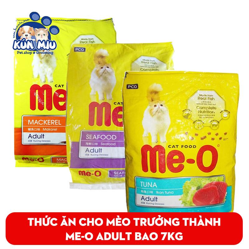 [Hoàn Tiền 10%] Thức ăn cho mèo lớn đã trưởng thành trên 1 tuổi Me-O Adult 7kg (20 gói 350gr) vị cá ngừ, cá thu, hải sản