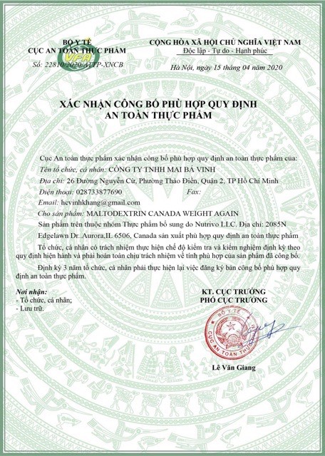 SỮA TĂNG CÂN MALTODEXTRIN CANADA TÚI 1KG