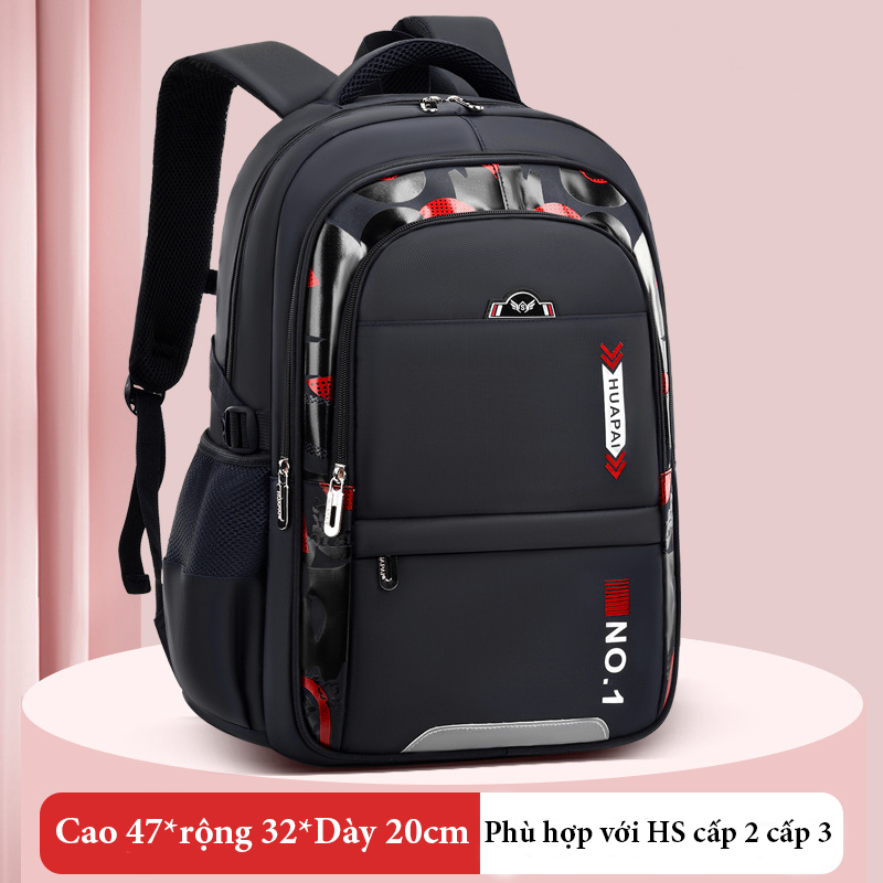 Balo nam nữ, cặp sách Basic chống thấm nước đi học, đi làm, du lịch size 47cm