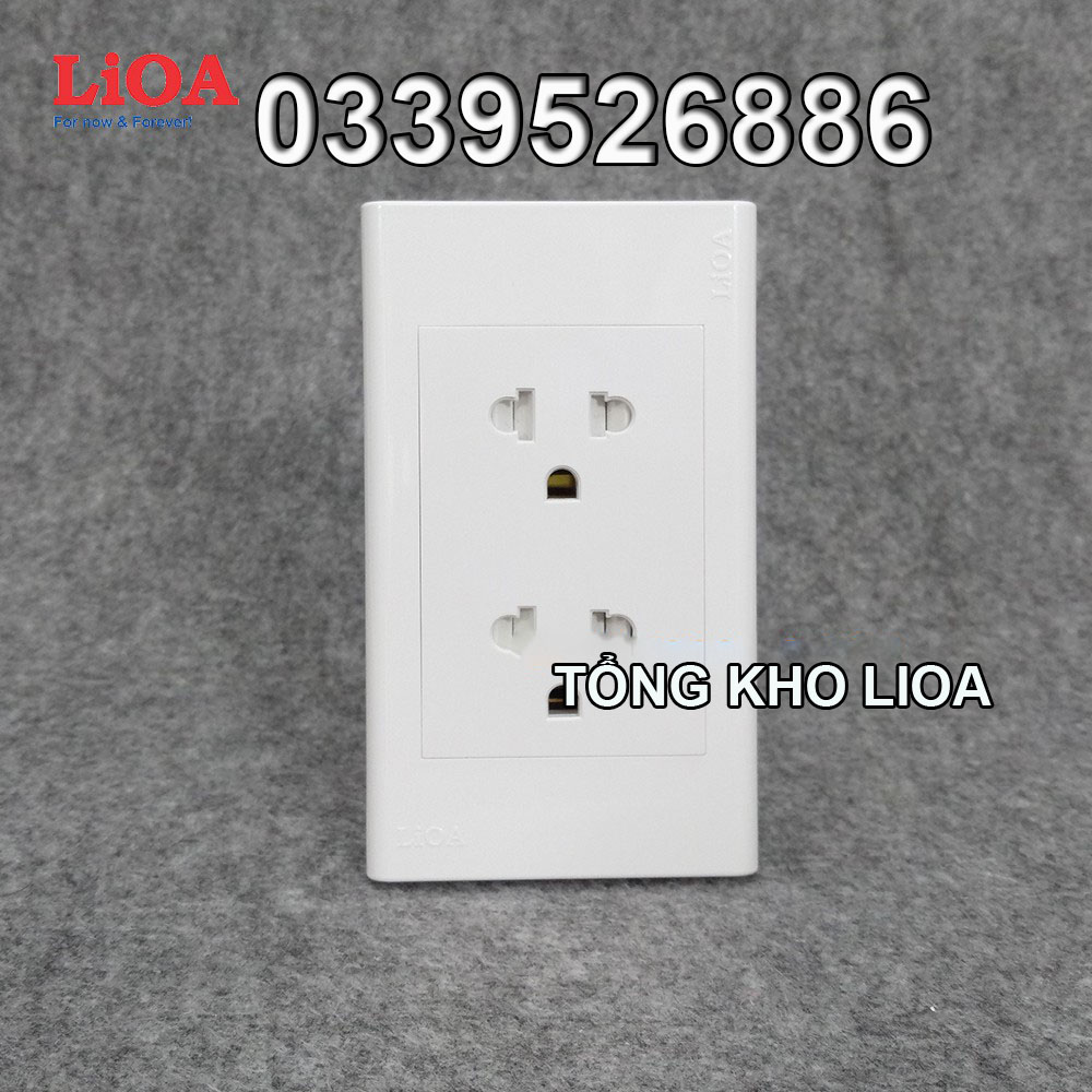 Combo ổ cắm điện đôi 3 chấu 16a lioa - lắp âm tường