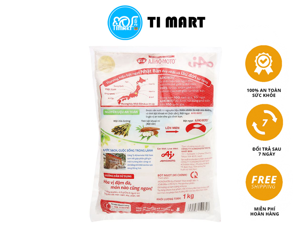[TI MART] Bột ngọt hạt lớn Ajinomoto gói 1kg