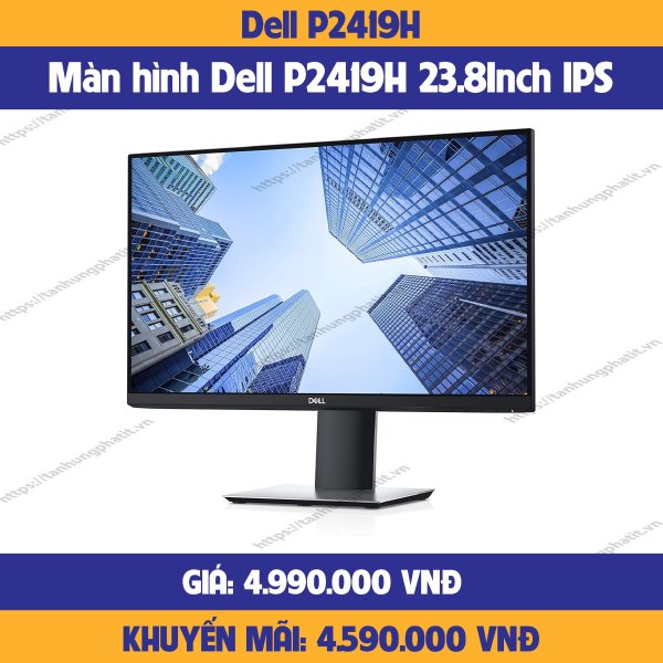 Bảng giá Màn hình LCD DELL P2419H 24 1920x1080/IPS/60Hz/5ms - Hàng chính hãng new 100% Phong Vũ