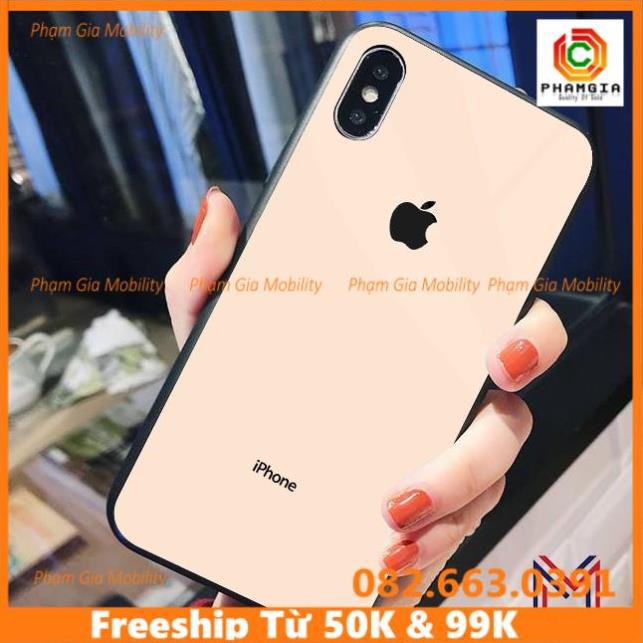 Ốp lưng giả iphone cho Samsung Galaxy A10S, A30, A30S, A50S, M10 mặt lưng phủ bóng ép kính chống bể