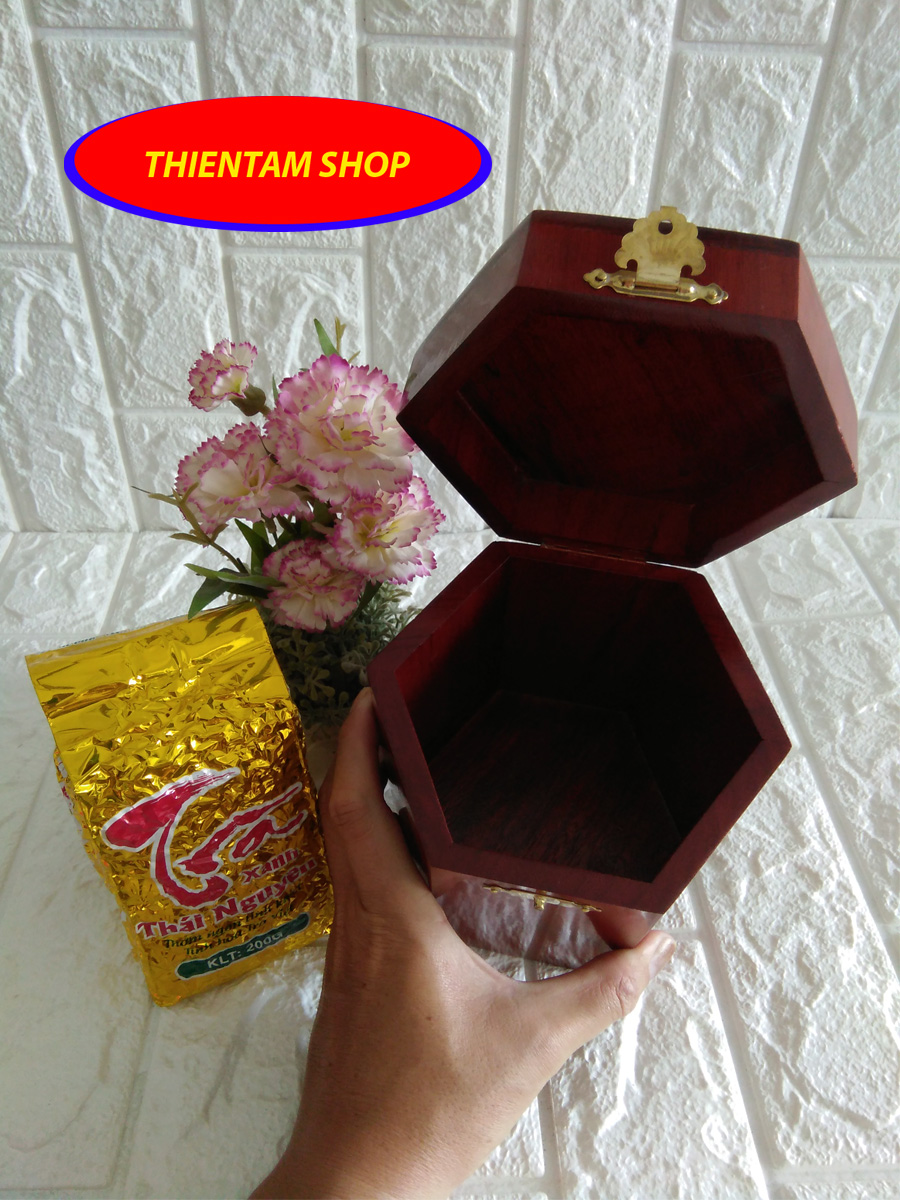 [HCM]Hộp đựng gói trà trạm mặt gỗ hương (HTT02)