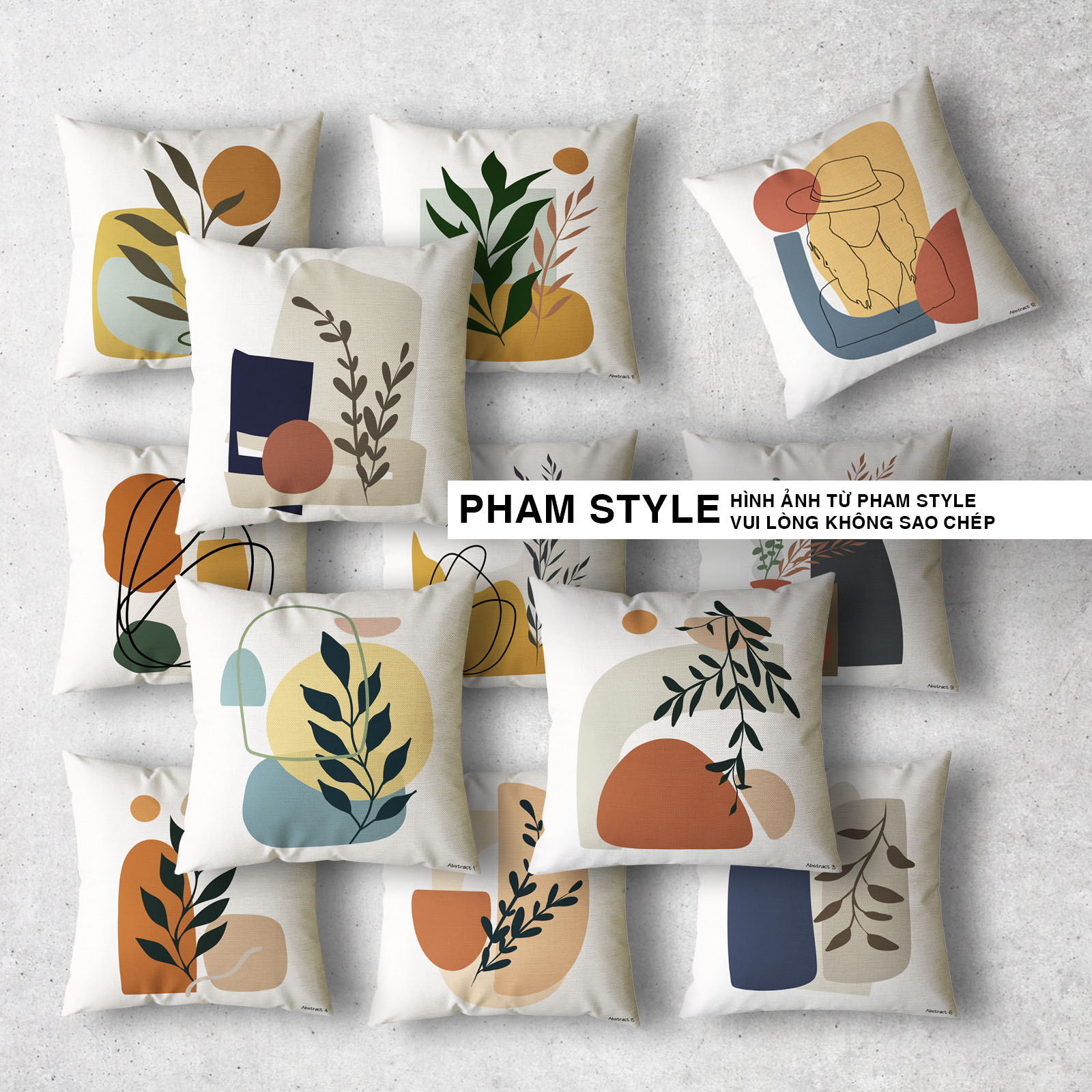 Vỏ Gối Sofa Trang Trí ABSTRACT (No1-No20) (45x45cm)