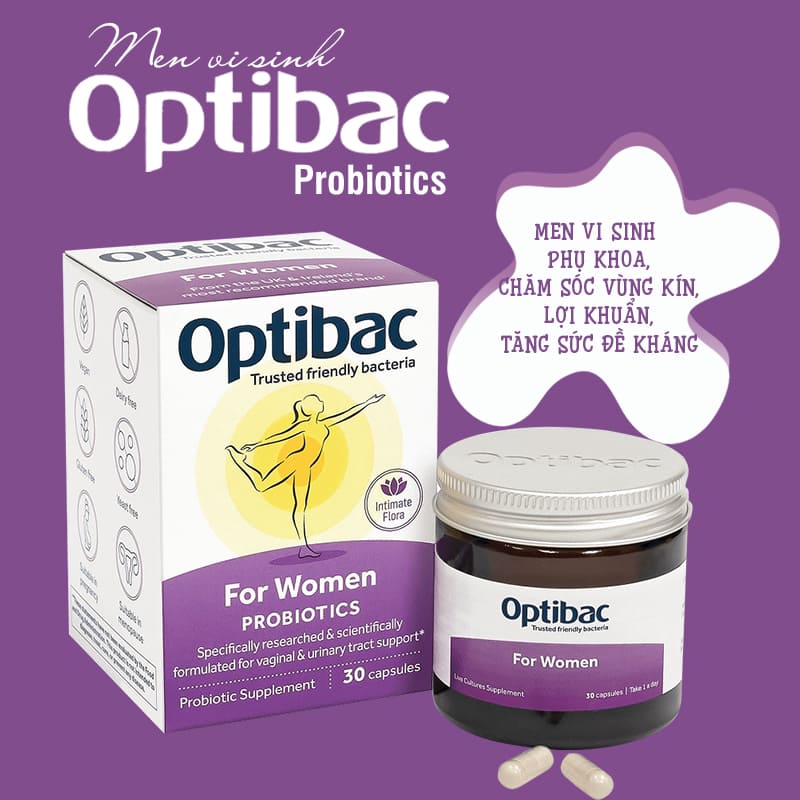 Men vi sinh Optibac tím cho phụ nữ