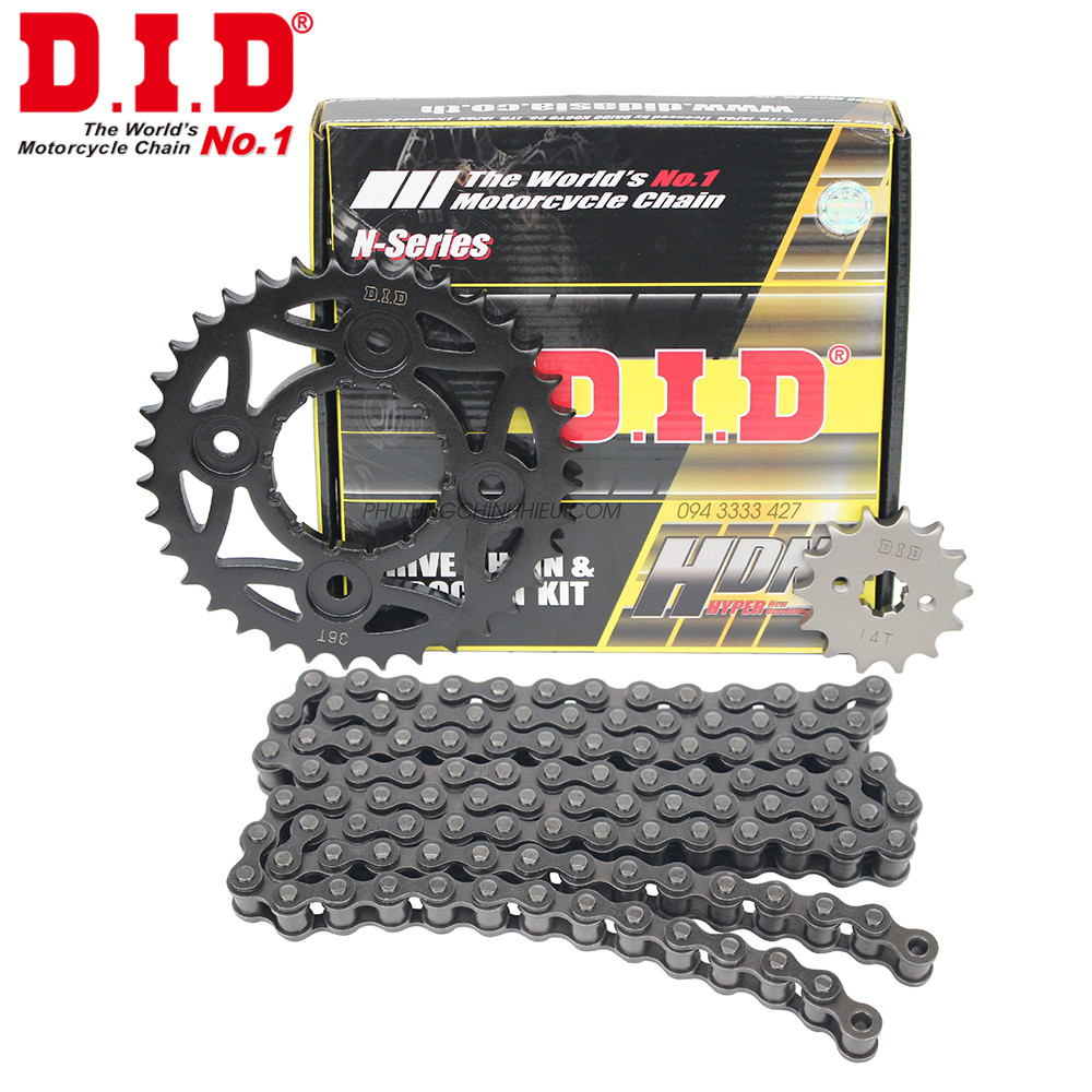 Nhông sên dĩa DID Future 2/X/Neo, Wave RS/RSX/S100/S110/alpha mới, Dream 110 (2016), Blade 110 HDN (sên 10 ly) - 100% Hàng chính hãng