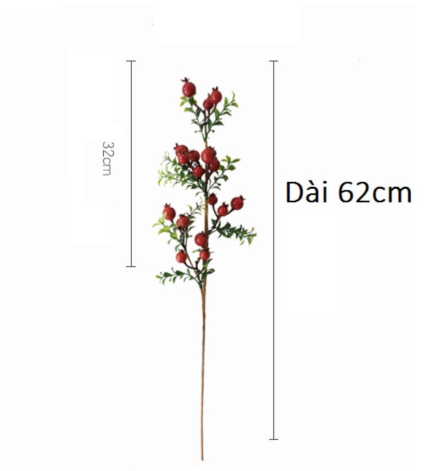 Cành lựu đỏ phú quý mini may mắn Եài lộc ( 1 Cành- Hoa Giả)