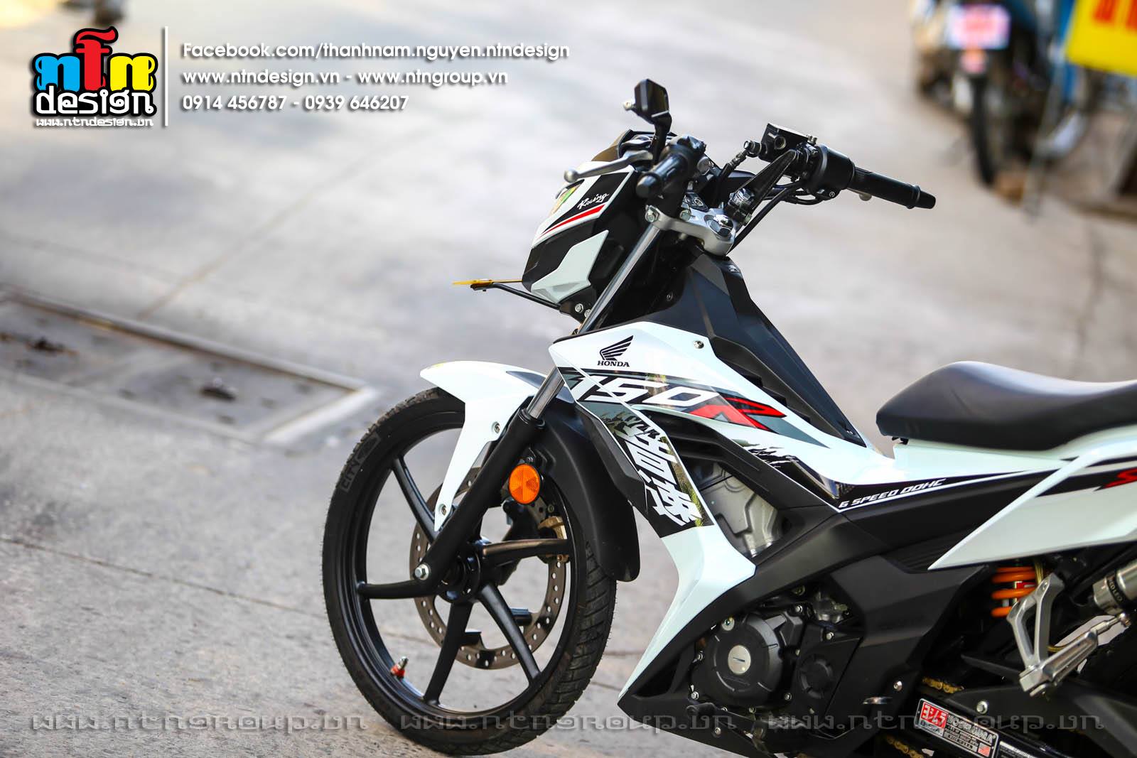 Tem Rời Dán Xe Sonic Mẫu Chữ Tàu 150R Đen Trắng Đỏ Cực Đẹp, Hàng 3 Lớp Chất Lượng Cao