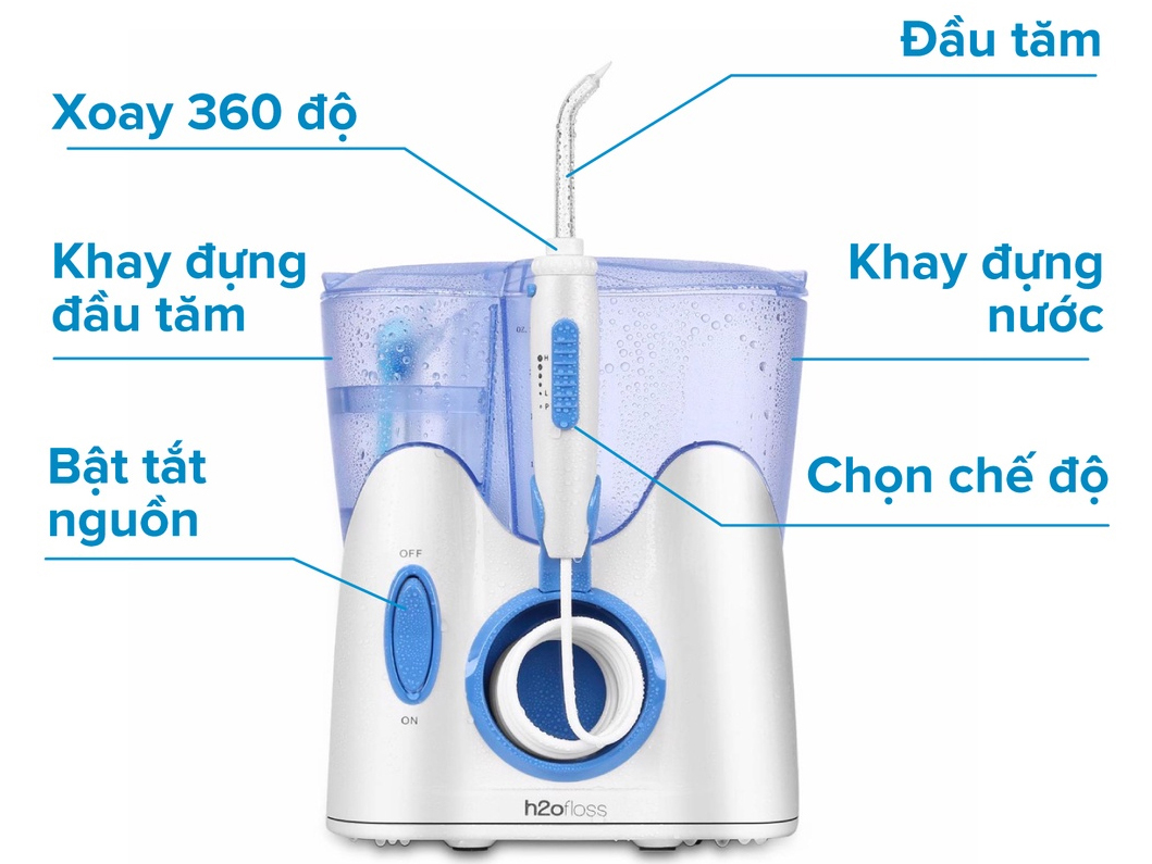 [ ÁP VOUCHER 10% GIẢM TỐI ĐA 200K ] Máy tăm nước gia đình H2OFloss HF9