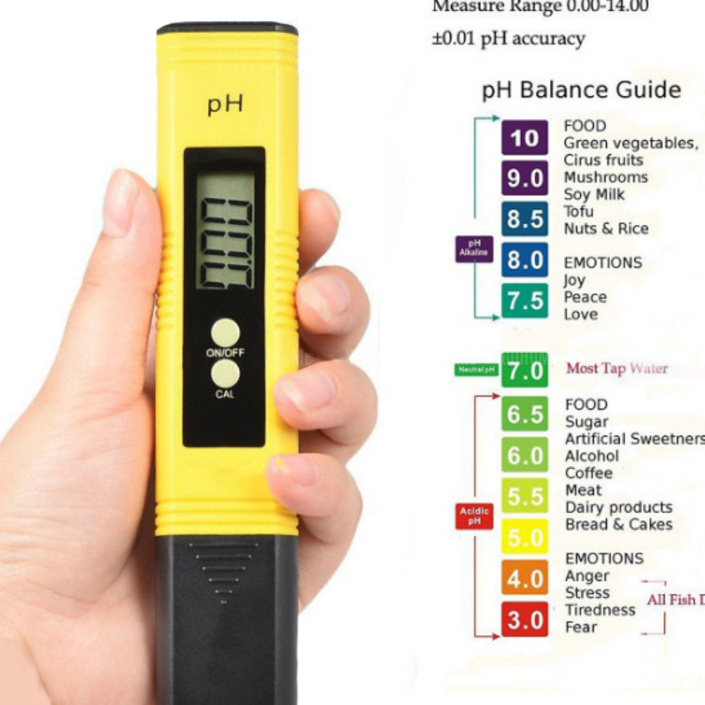 Bút Đo Độ pH, Máy Đo Độ pH Có Nút Chỉnh,Bút Đo PH-02 Kỹ Thuật Số LCD(đã được hiệu chuẩn)