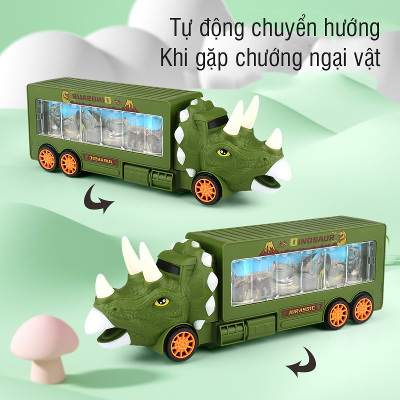 Đồ chơi trẻ em container khủng long phát sáng có nhạc- hot