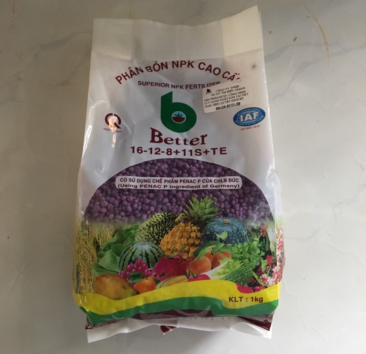 Phân bón NPK CAO CẤP BETTER 16-12-8+11S+TE  1KG/GÓI