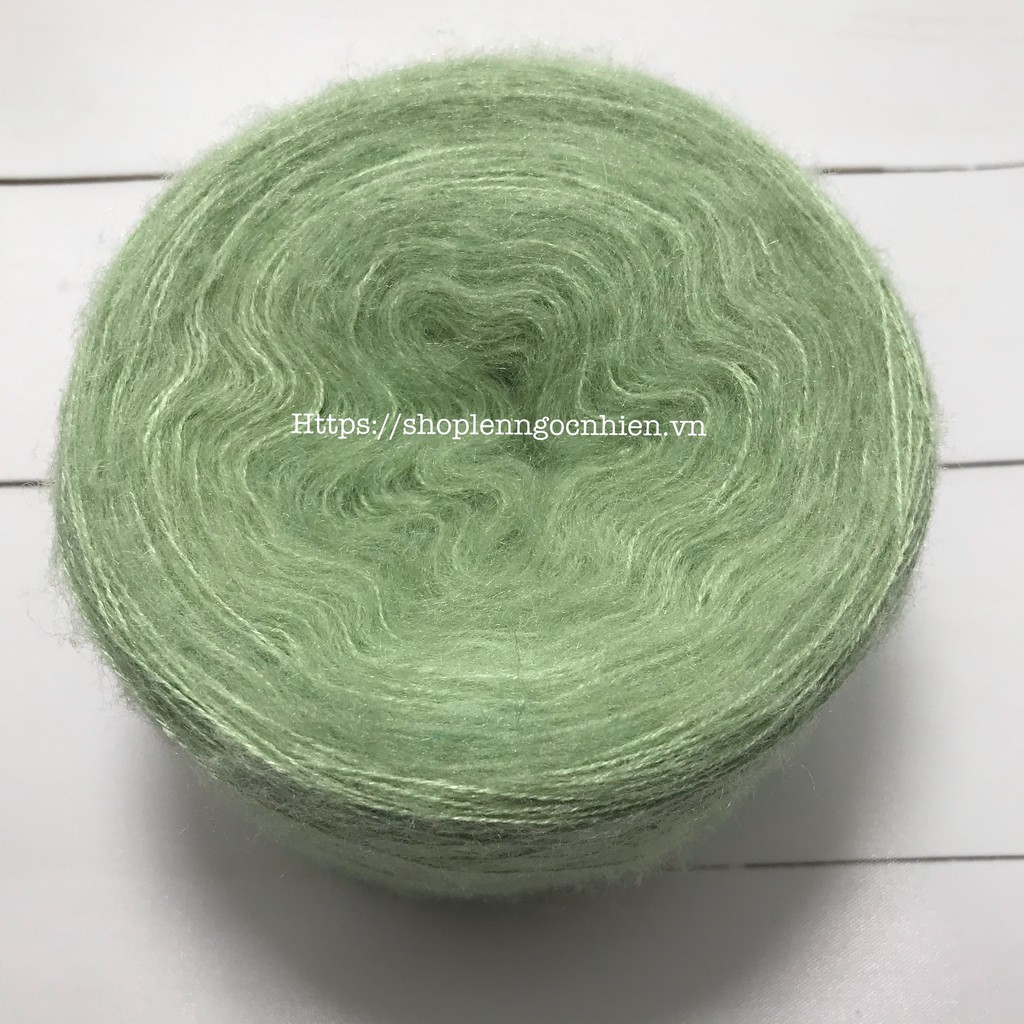 len mohair sợi nhỏ trơn cuộn 100gr