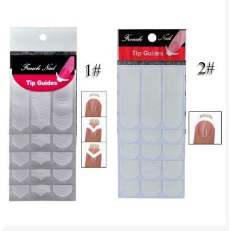Combo 2 Bộ Dán Hỗ Trợ Vẽ Móng French Nail Sticker số 1+2 giá rẻ