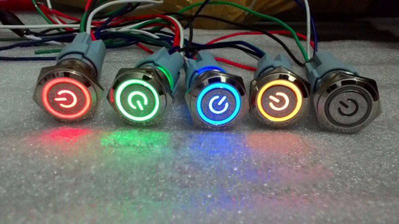 Cong tac xe may Công tắc On off LED cho ô tô, xe máy, Công tắc led ( 1 cái kèm dây ) .