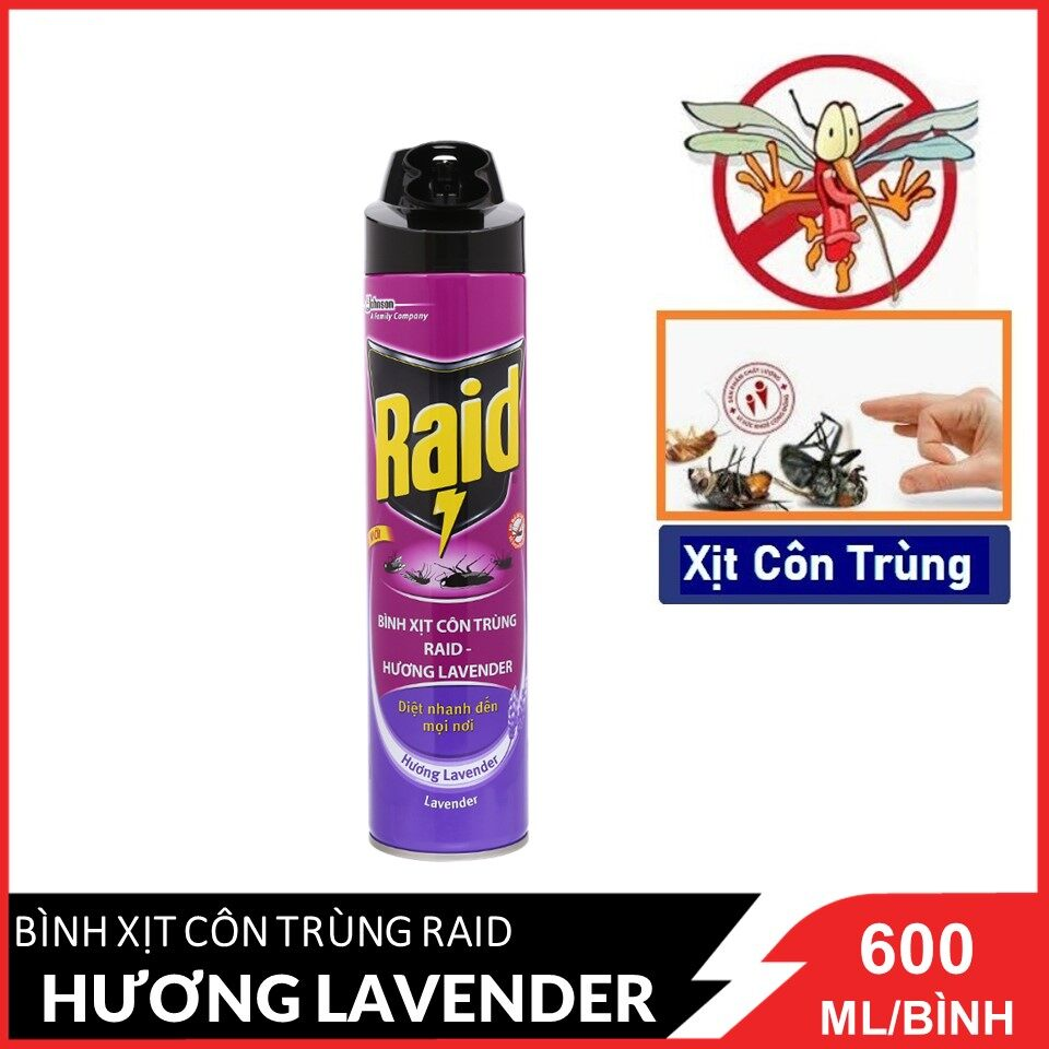 Chai xịt côn trùng RAID - Chai 520ml & 600ml