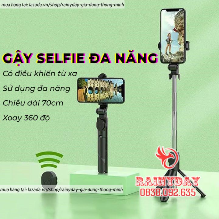 Gậy chụp ảnh tự sướng gậy chụp hình selfie kiêm tripod 3 chân đa năng có bluetooth điều khiển từ xa