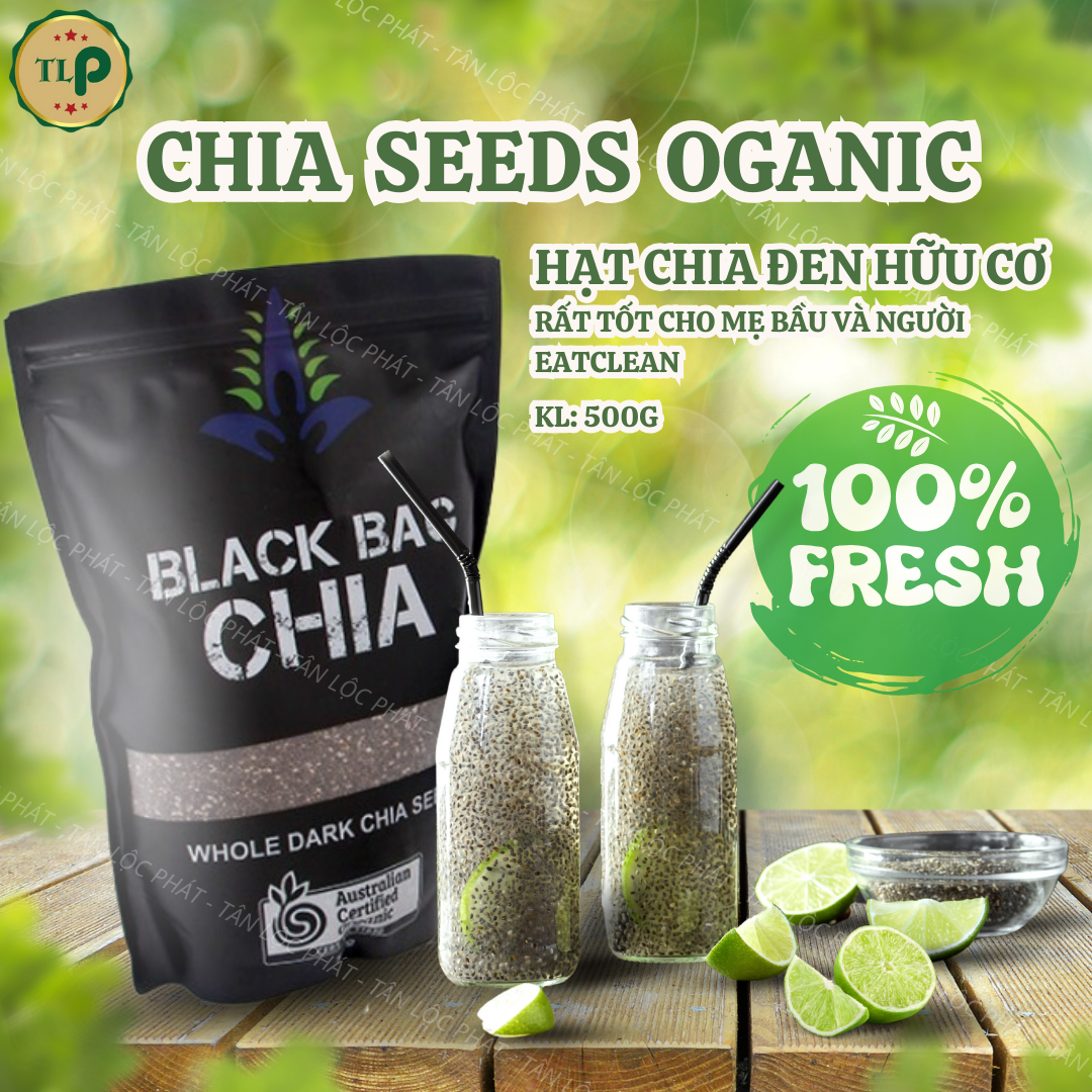 Hạt Chia Úc Absolute Organic Chia Seeds chính hãng chuẩn Hữu Cơ (Gói 1kg)