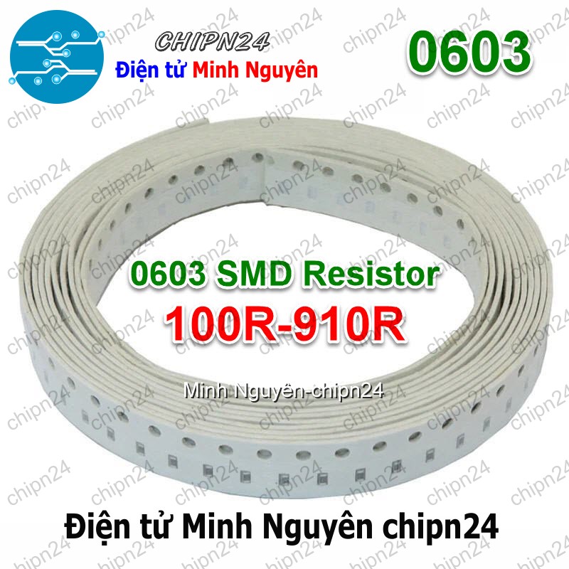 [50 con] Điện Trở dán SMD 0603 1% (1.6x0.8mm) (từ 100R đến 910R) - [Chọn Loại] - HHH.00389
