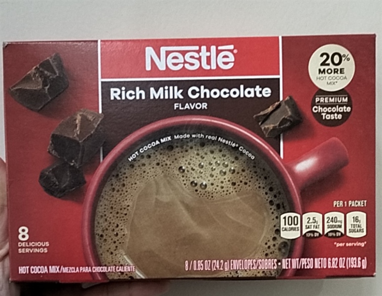 Bột cocoa Nestle rich milk chocolate (Hộp 8 gói)