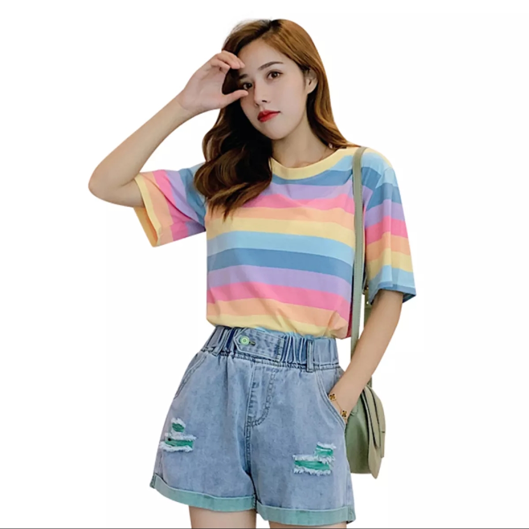 Áo croptop cầu vòng