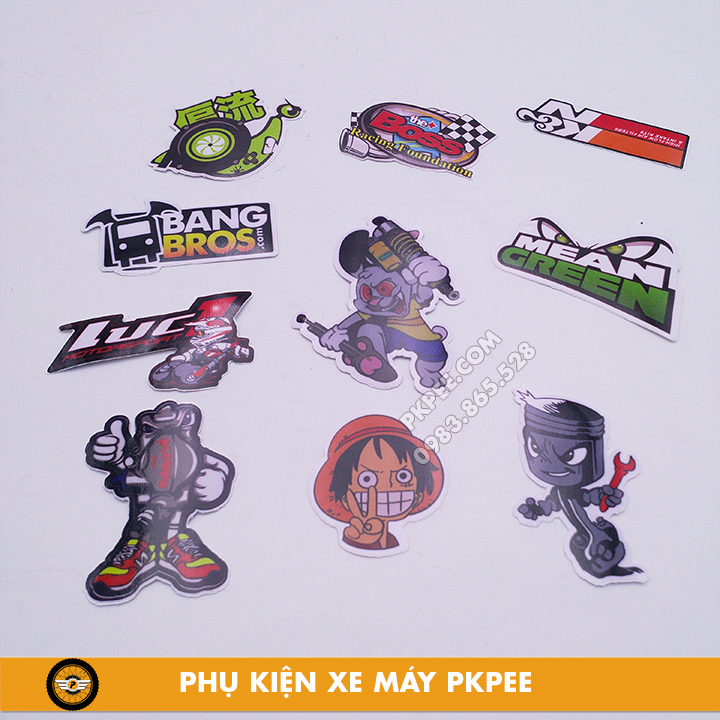 Combo Tem Sticker Dán Xe Máy Giao Ngẫu Nhiên