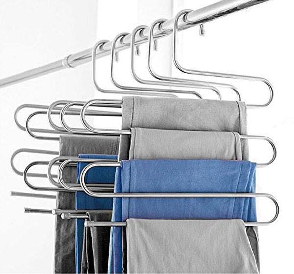 Sét 5 móc quần inox 5 tầng, móc quần inox 5 tầng, combo 5 móc quần inox 5 tầng